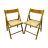 Duo of canned folding chairs