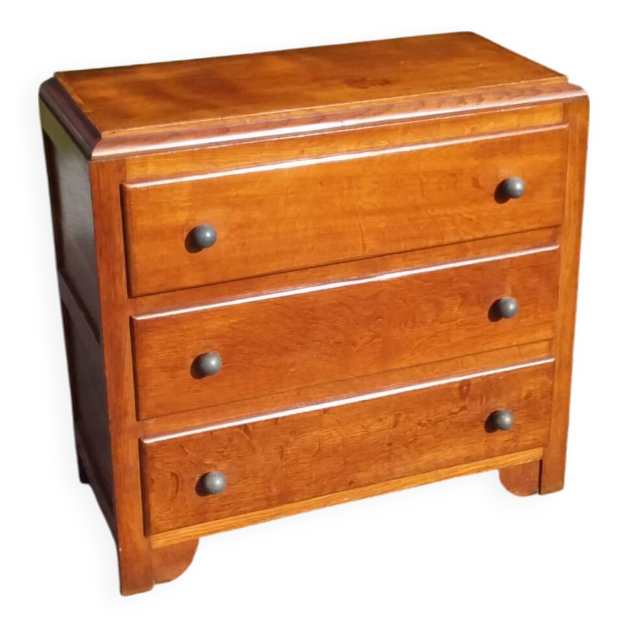 Vintage 3-drawer golden oak chest of drawers from the 50s