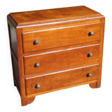 Vintage 3-drawer golden oak chest of drawers from the 50s