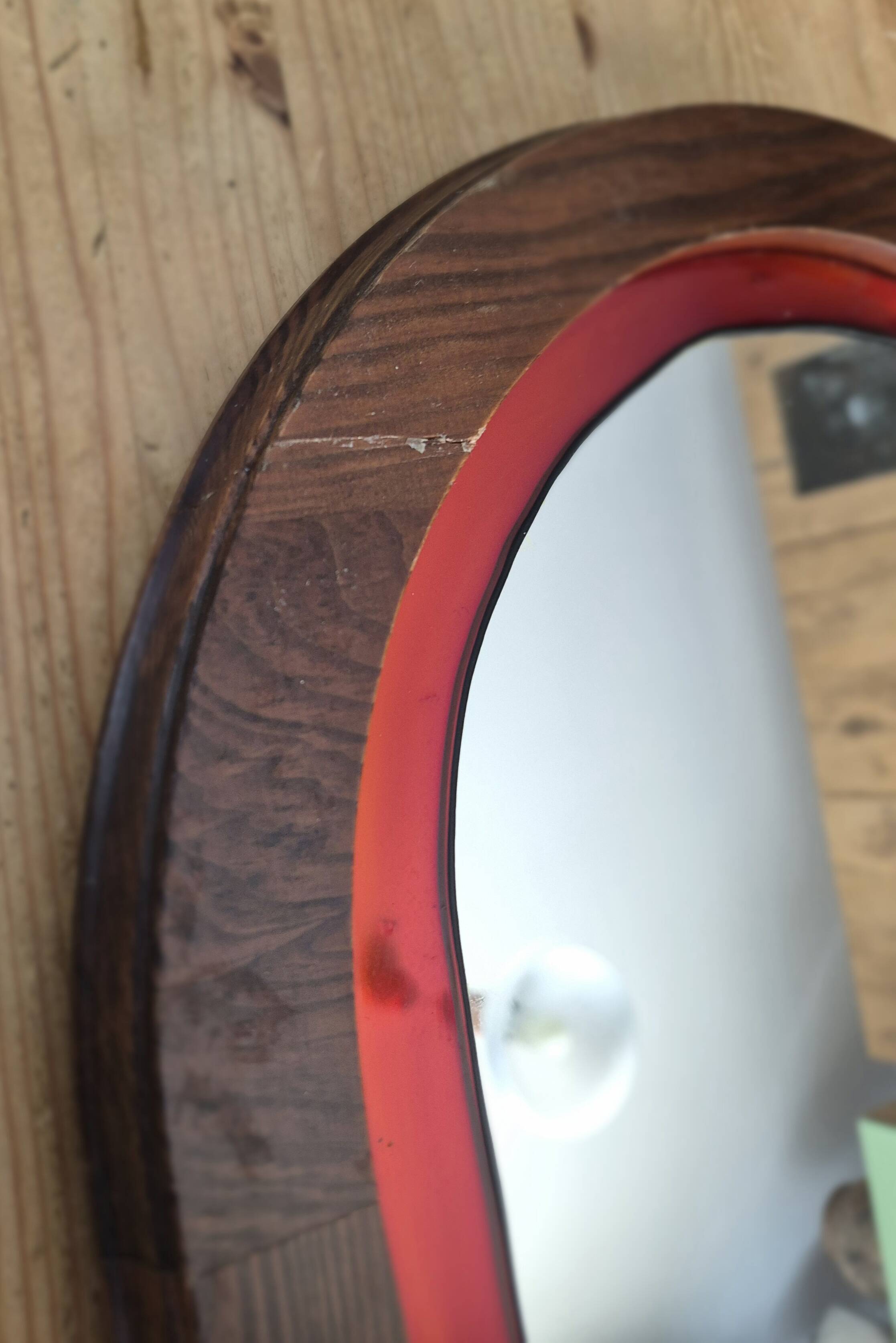 A pair of vintage stained glass style mirrors.