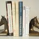 Pair of bookends plaster horses effect vintage brass