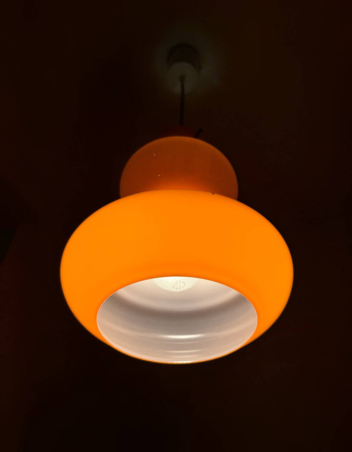 Orange opaline chandelier from the 70s