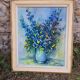 Tableau bouquet de fleurs signé "babon folus"