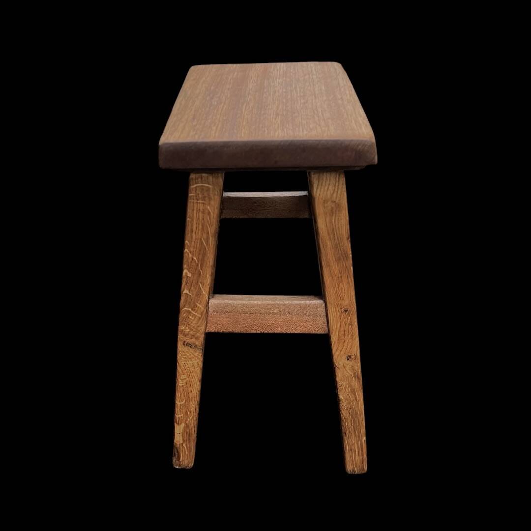 Rustic solid wood stool – brutalist spirit