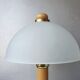 Vintage wooden table lamp with 1980 glass lampshade