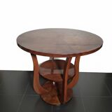 Art Deco walnut gueridon with double top from the 1930s.