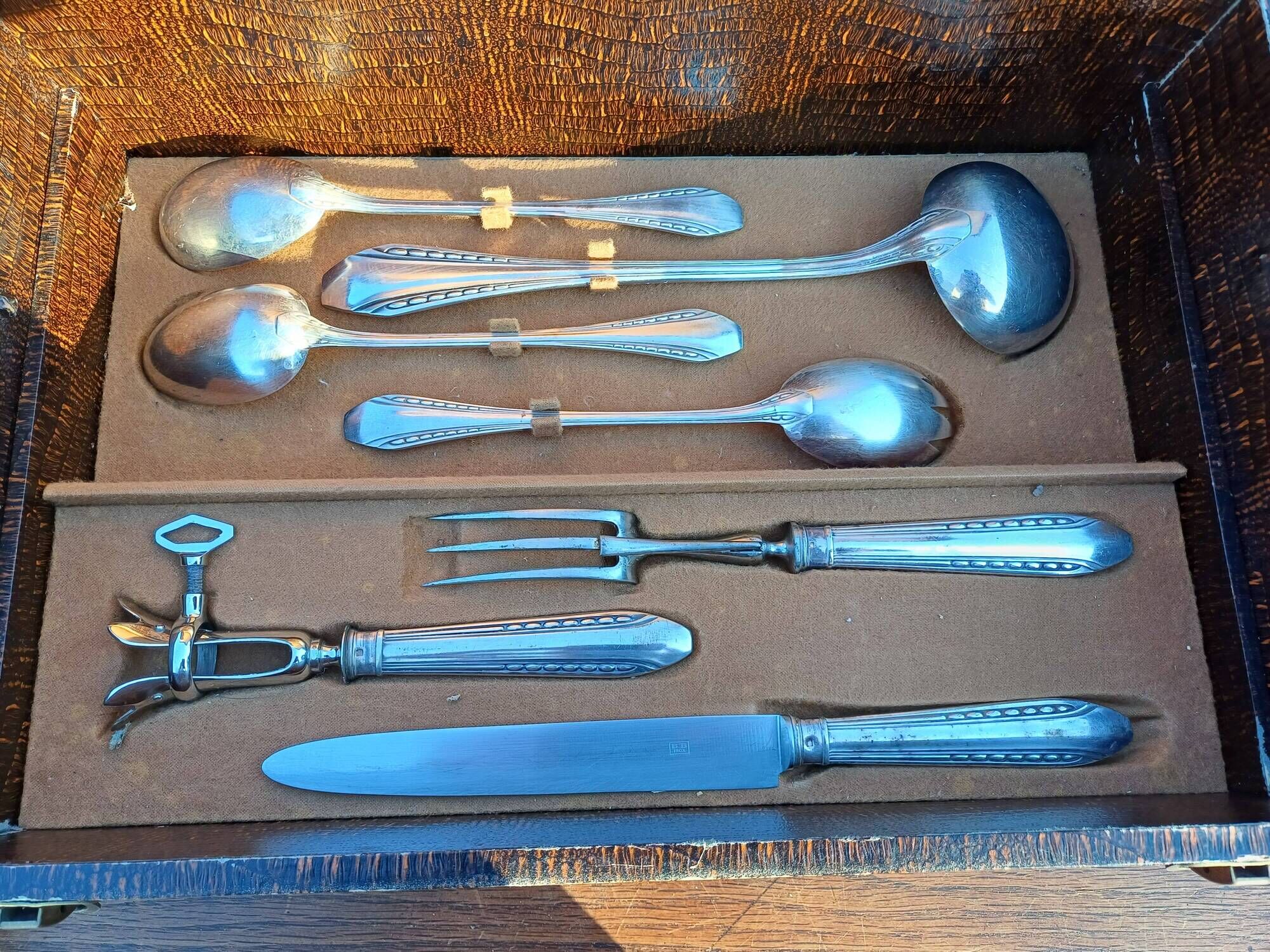 Silver Metal Cutlery Set Goldsmith Cleper Paris 1902