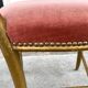 chaise Napoléon III en bois doré et velours rose, chaise ancienne Chiavari en bois