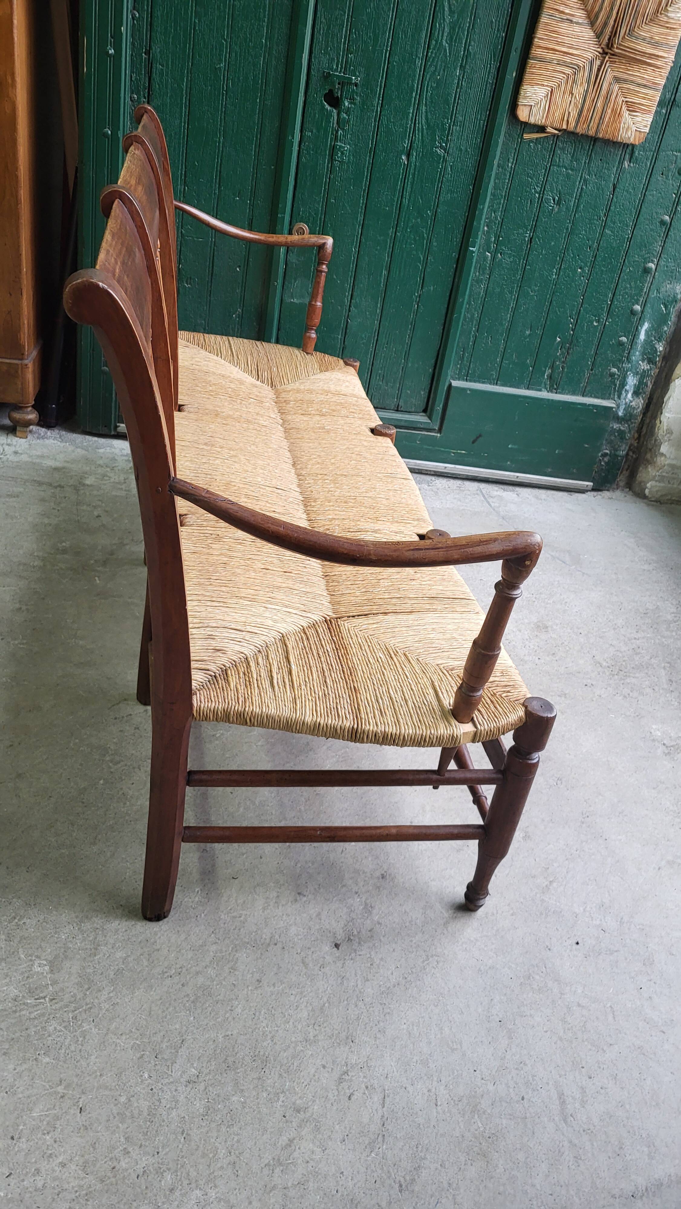 THREE-SEATER STRAW BANQUETTE PROVENCAL RADASSIER