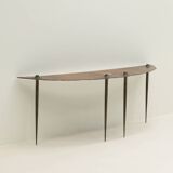 Brutalist side table by Idir Mecibah for Smederij Moerman, 1990s Belgium.