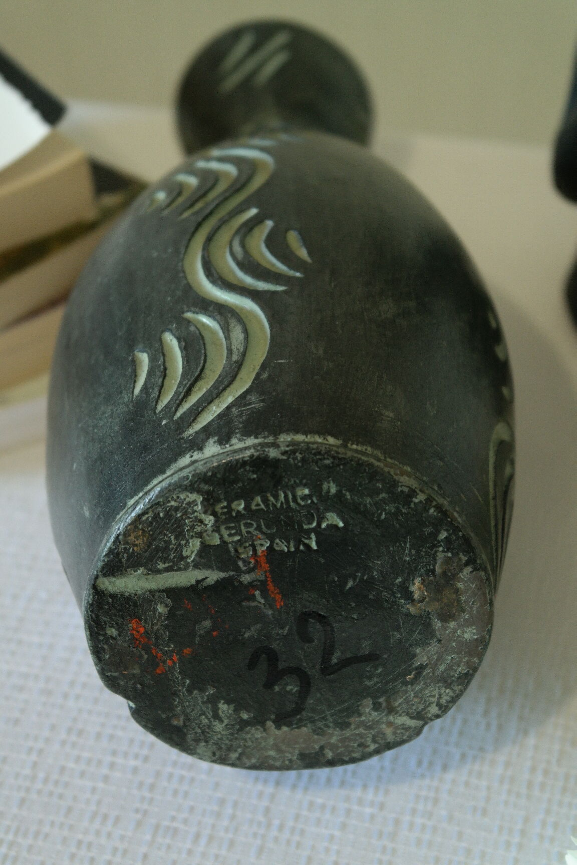 Ceramic vase GERUNDA SPAIN vintage brutalist