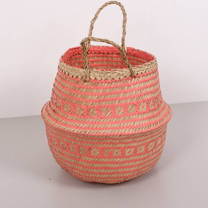 Foldable Basket, 31 cm Strawberry Decorative Storage Basket, Knit Basket