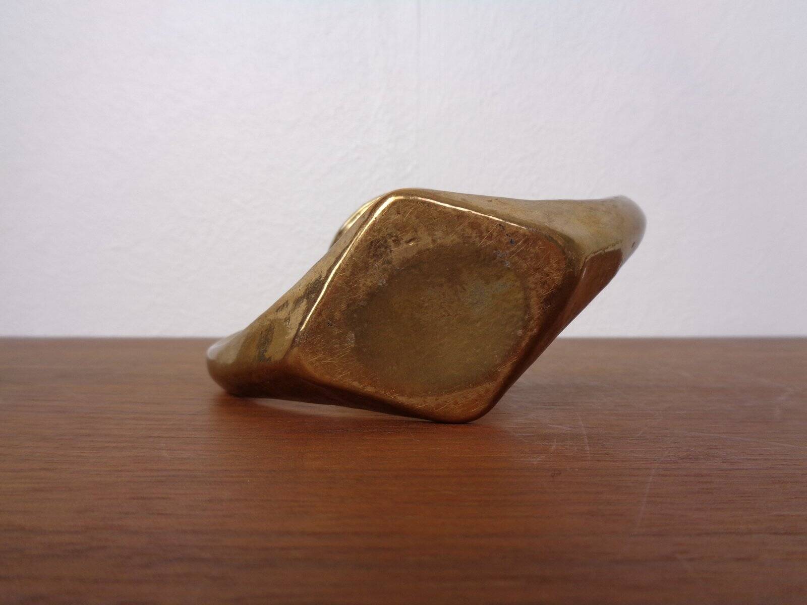 Brutalist Heart-Shaped Bronze Candlestick by Michael Harjes, 1960s