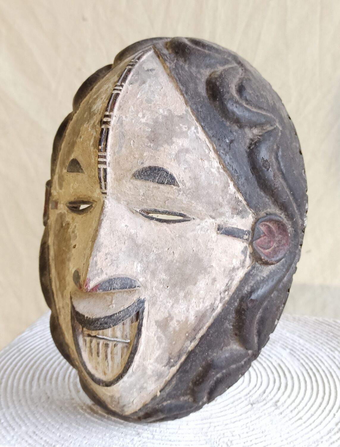 Antique wooden mask African Igbo art from Nigeria