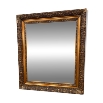 Golden framed mirror