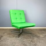 Swivel easy chair, chrome and faux leather, Vintage from the 70s