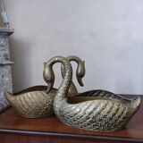 Pair of brass planters