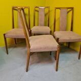 4 Vintage Teak Dining Chairs, 1950-60s