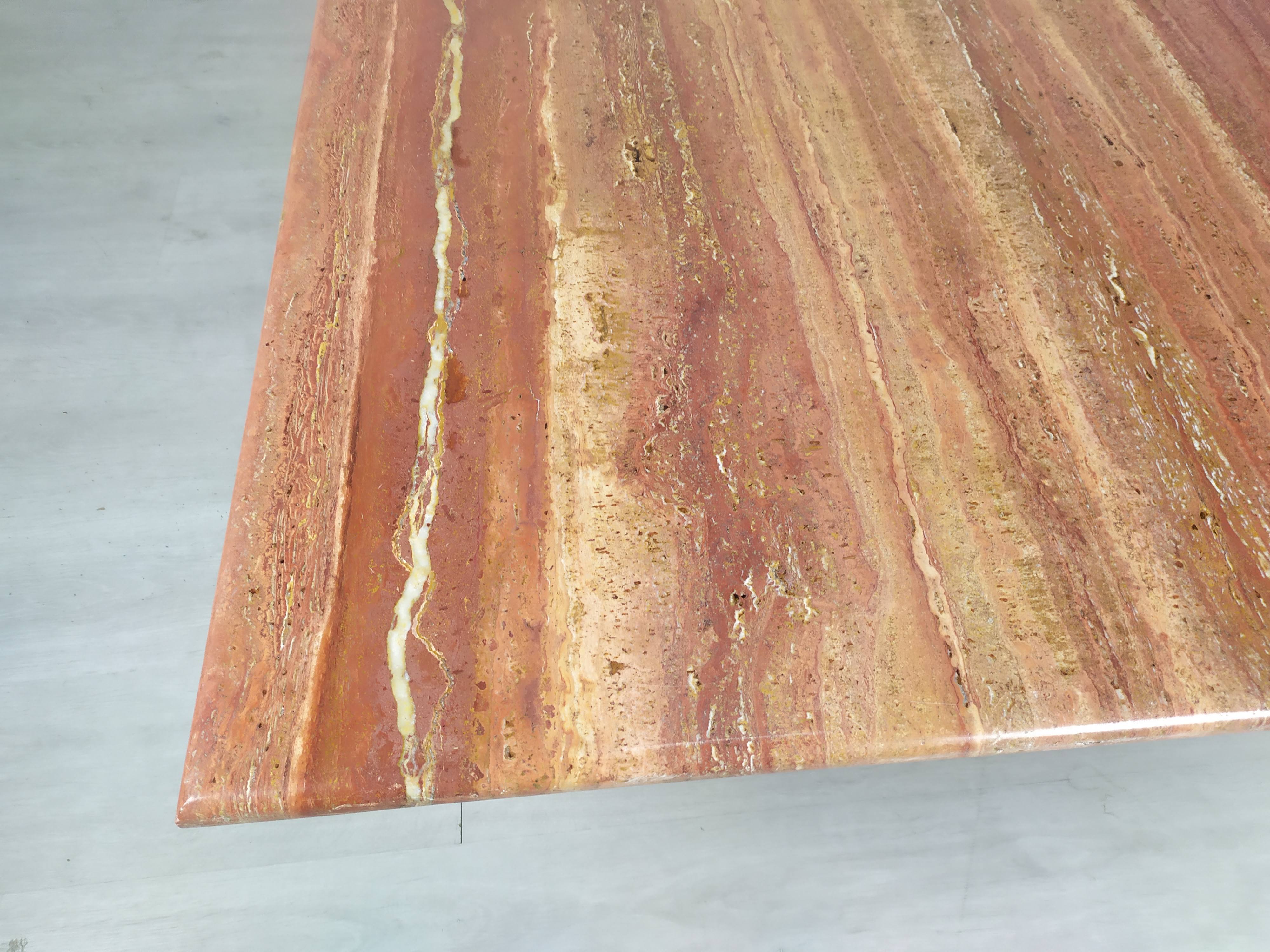 Travertine coffee table red design