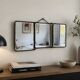 Vintage 1930s triptych barber mirror in ivory faux leather Art Deco - 27 x