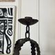 Brutalist iron candlestick Folk art