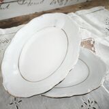 2 porcelain dishes Manufacture double gold line hand-painted