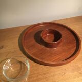 Jens Quistgaard round serving tray for Dansk IHQ teak Scandinavian design