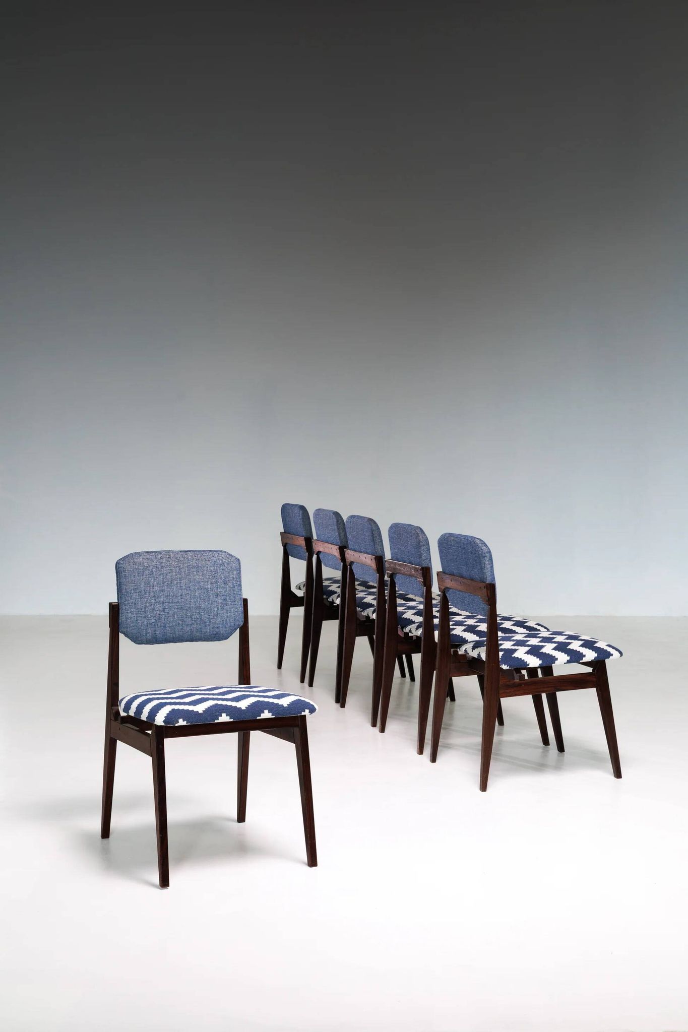 Set of six Italian mid-century dining chairs, 1960s