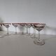 Bistro glass, thick bottom with red rim, 1950s