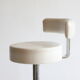 Chrome bar stool in white skai, 1960s.