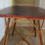 Wooden, bamboo and rattan game table, 1960s