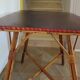 Wooden, bamboo and rattan game table, 1960s