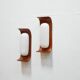 Pair of teak and opaline wall lamps by Goffredo Reggiani