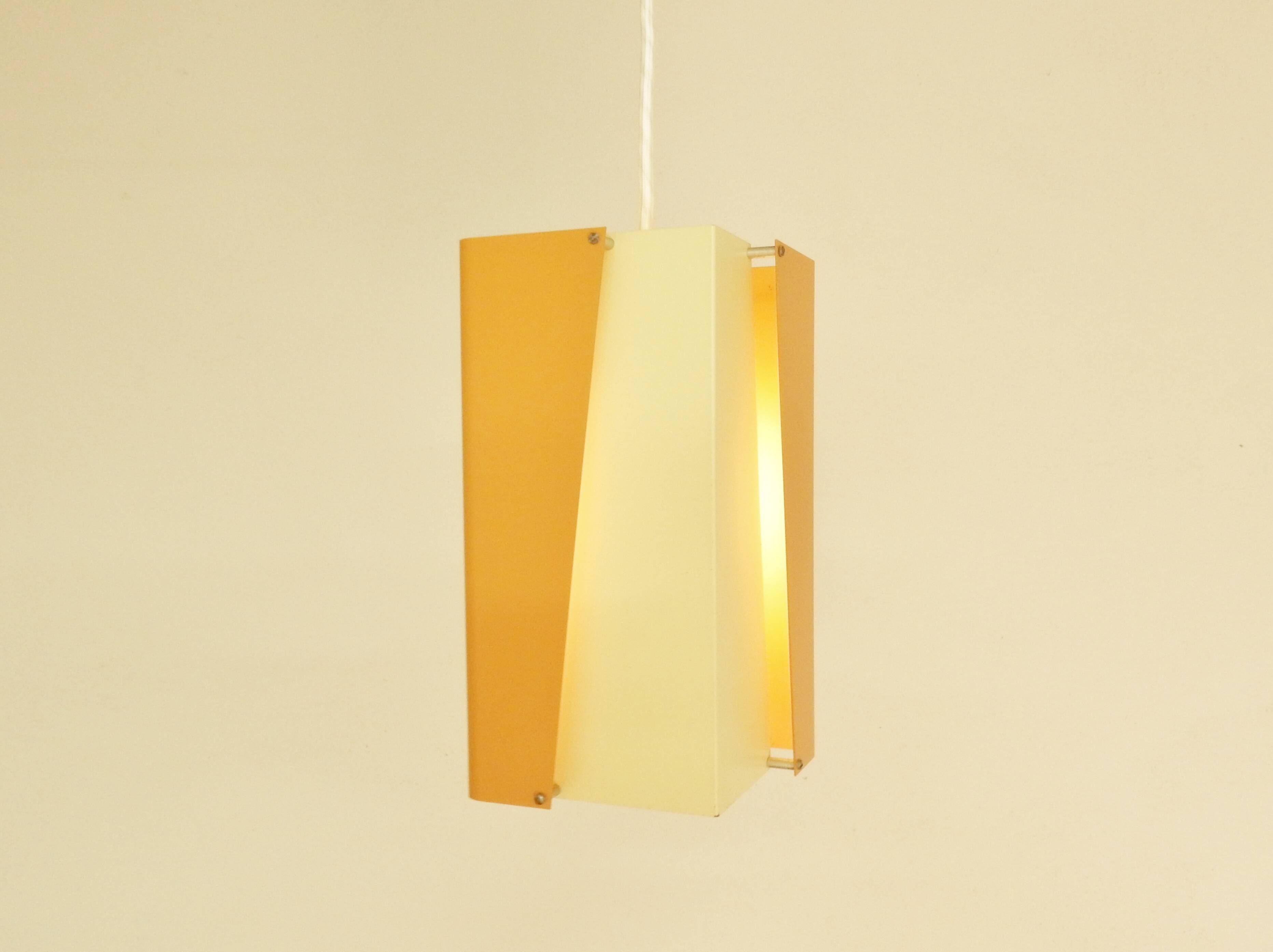 Rare metal pendant light for Lyfa, Denmark 1960's