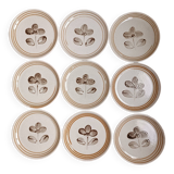 9 flat plates in Sarreguemines earthenware, Tignes model