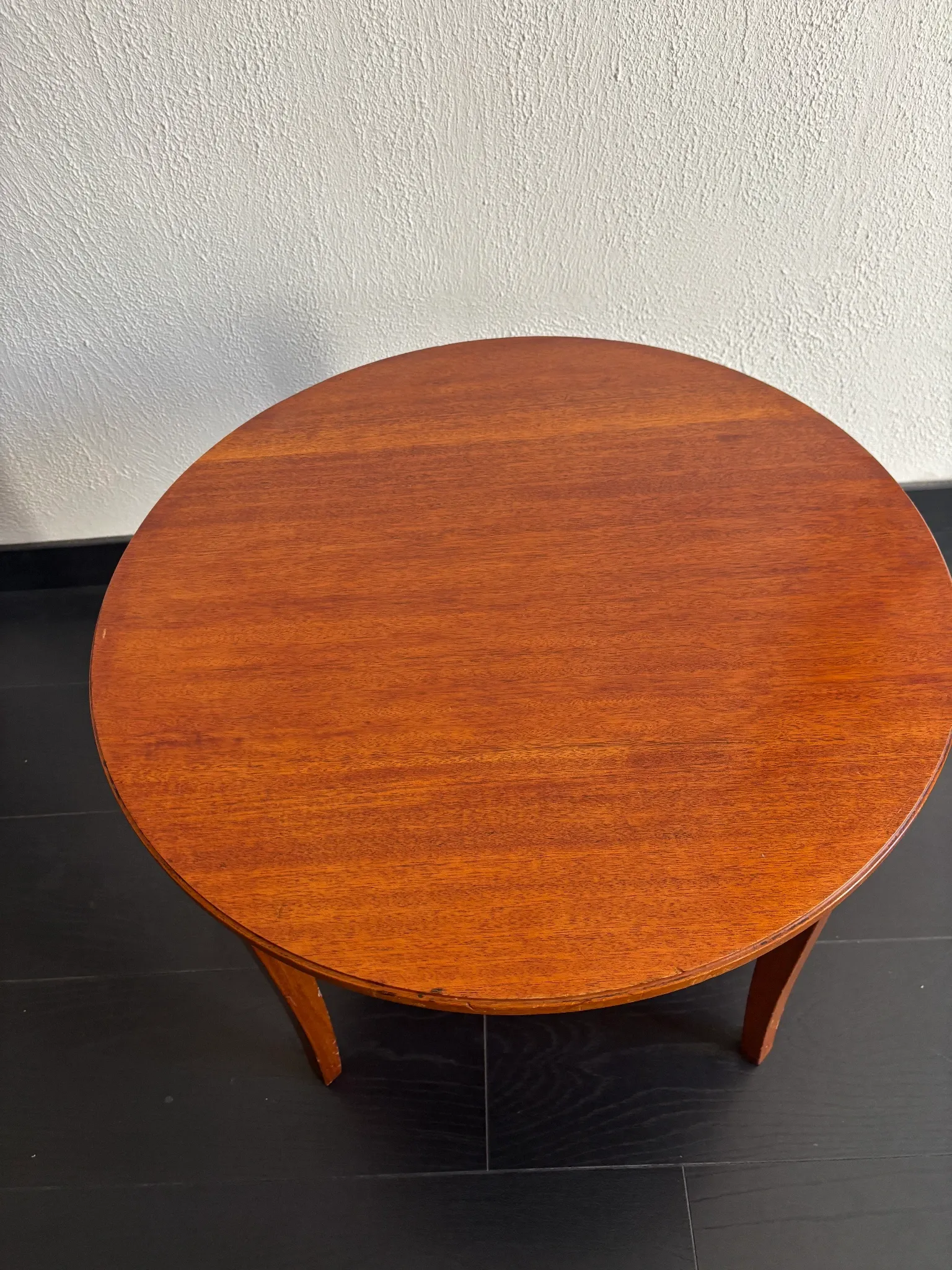 Vintage 1950 Hainke Germany round wooden coffee table - 61 cm