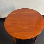 Vintage 1950 Hainke Germany round wooden coffee table - 61 cm
