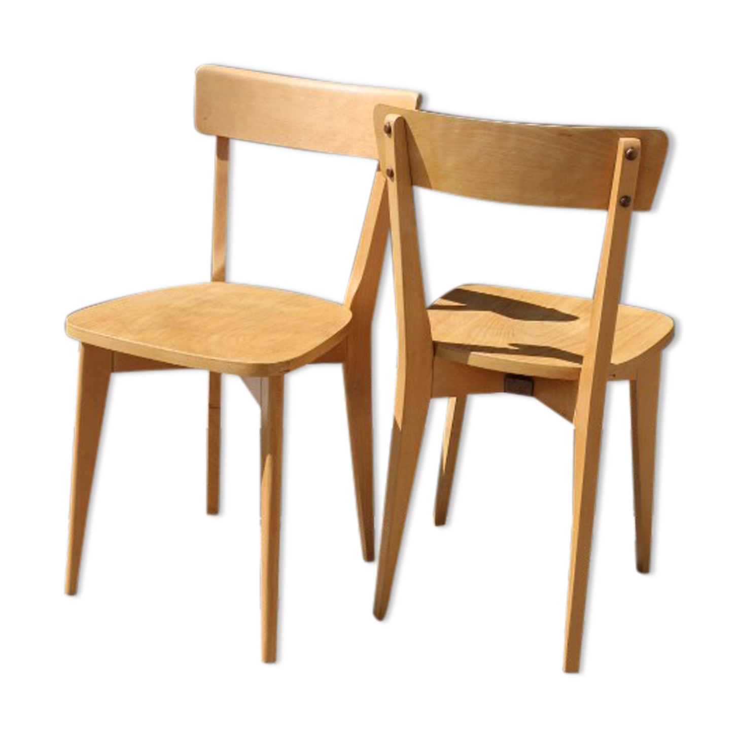 2 chairs 1950 light beech