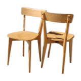 2 chairs 1950 light beech