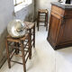 Set de 3 tabourets en paille hauts