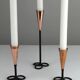 Trio of Black Iron & Copper Candlesticks — Gunnar Ander for Ystad-Metall, Sweden, 1960s