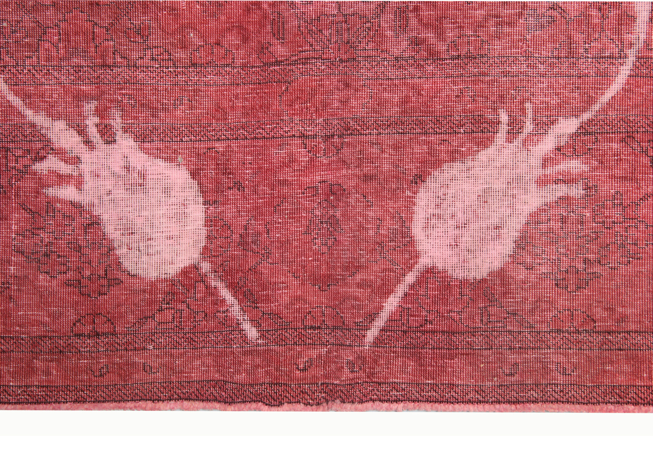 Tapis persan rouge fait à la main tapis traditionnel en laine orientale - 296x328cm