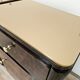 Art Decò bedside tables in walnut burl with pink glass top