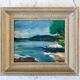 Painting landscape sea framed 50s