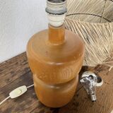 50s wood and straw lamp