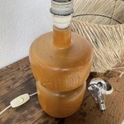 Lampe années 50 bois et paille
