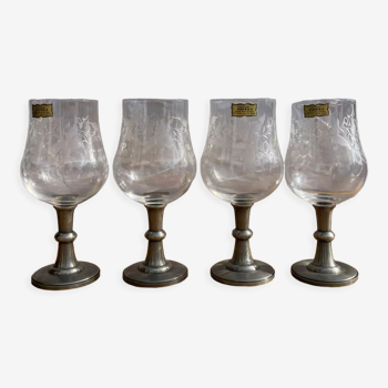 Tin stemmed glasses