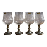 Verres à pied étain