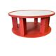 Large vintage round XL orange wooden coffee table / coffee table