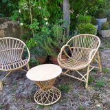 50s rattan table